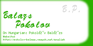 balazs pokolov business card